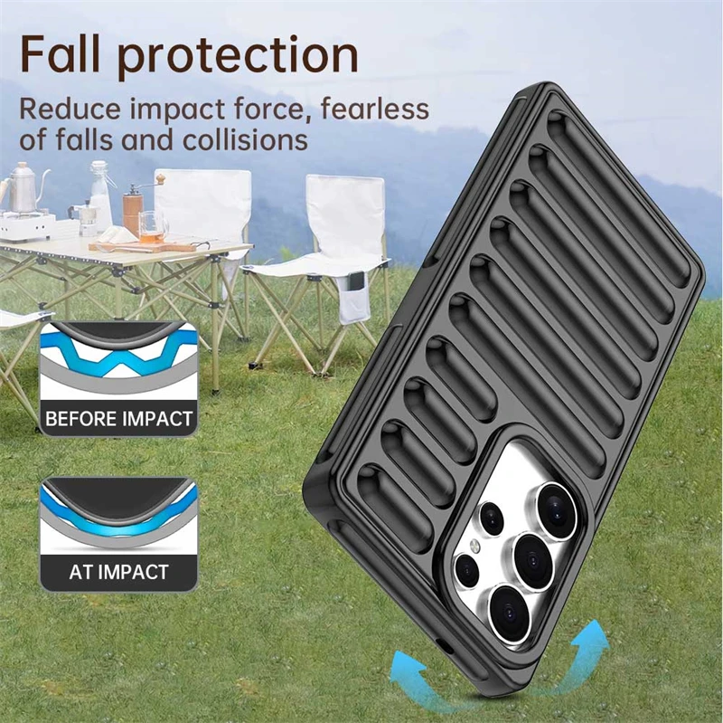 Bonita funda de cojín de aire con cápsula 3D para Samsung S23 S24 FE S25 Ultra Plus A55 A35 A16 A06 A05 M55 5G, funda de silicona suave a prueba de golpes - imagen 5