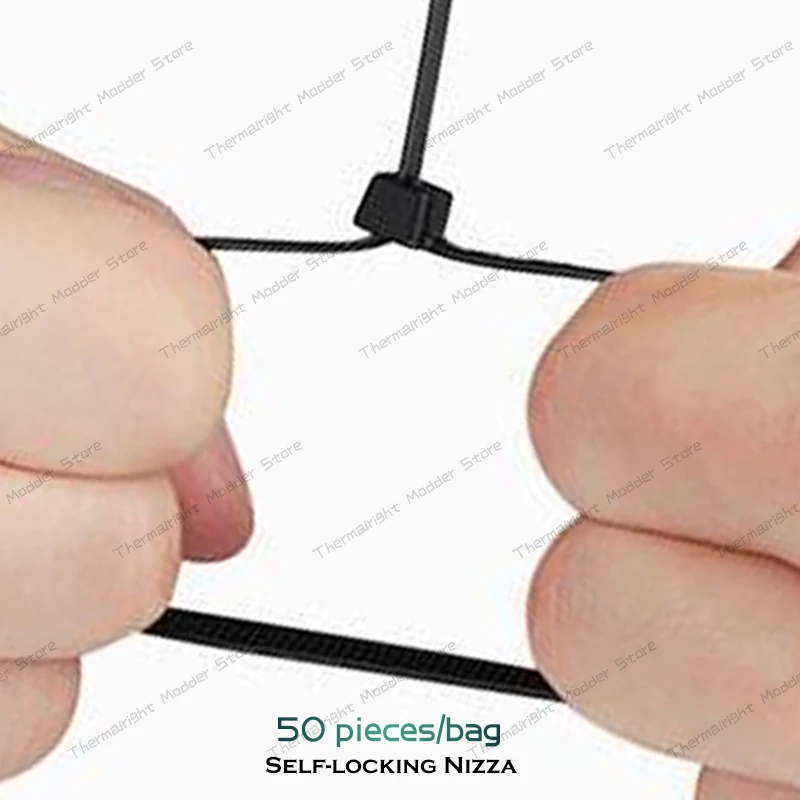 Kit de bridas de cinta para gestión de cables PSU, caja de computadora, anillo de sujeción autoblocante de plástico de 3x150mm, negro, 50 unidades por paquete - imagen 5