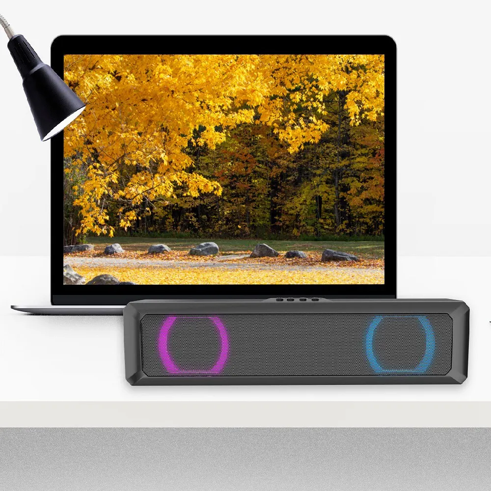 Altavoz Bluetooth A4, reproductor de música estéreo envolvente de 360 grados, reproductor Multimedia de televisión portátil, RGB, banda larga, Subwoofer - imagen 3