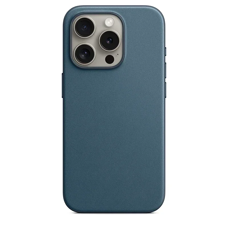 Funda oficial de cuero fino tejido para iPhone 15 Pro Max Plus, funda con imán fuerte para Magsafe, funda protectora de carga inalámbrica - imagen 4