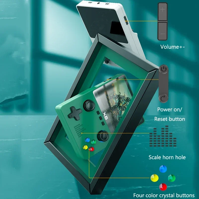 Consola de juegos portátil X6, reproductores de videojuegos Retro, pantalla IPS de 3,5 pulgadas, reproductor de juegos clásico portátil, más de 10000 juegos, regalos para niños - imagen 5