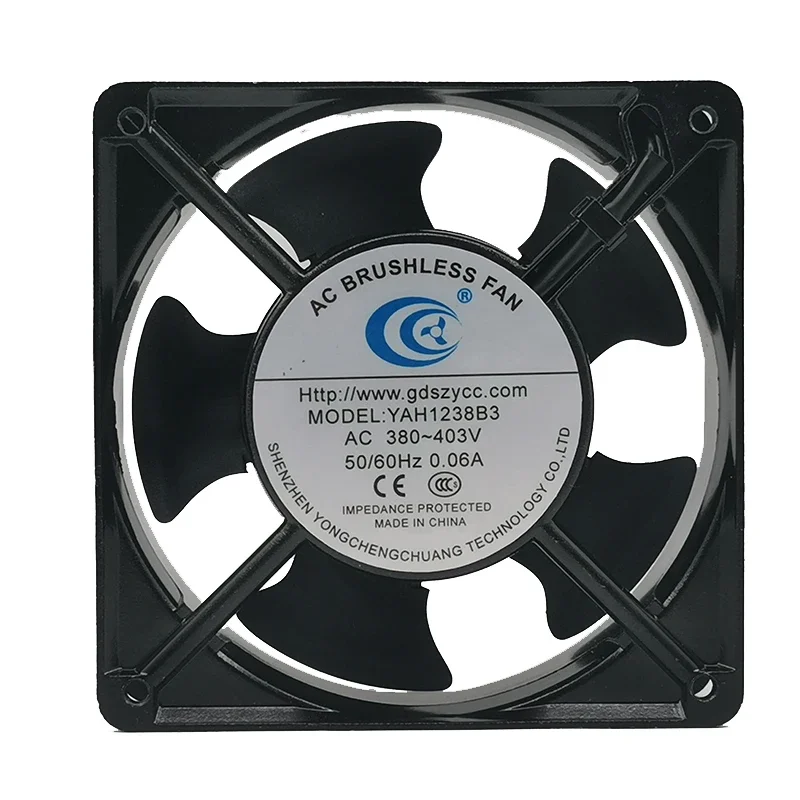 Genuino nuevo ventilador de refrigeración AC ventilador sin escobillas YAH1238B3 380v-403v 0.06a 1