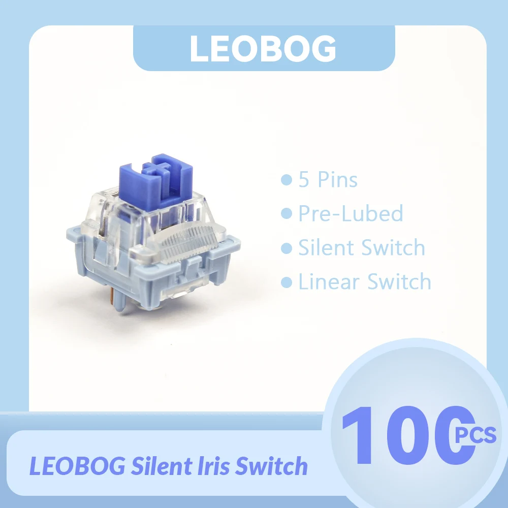 LEOBOG-interruptores silenciosos para teclado mecánico, 100 Uds., interruptores lineales de 5 pines, interruptores MX de algodón de azúcar de bajo ruido personalizados POM prelubricados - imagen 5