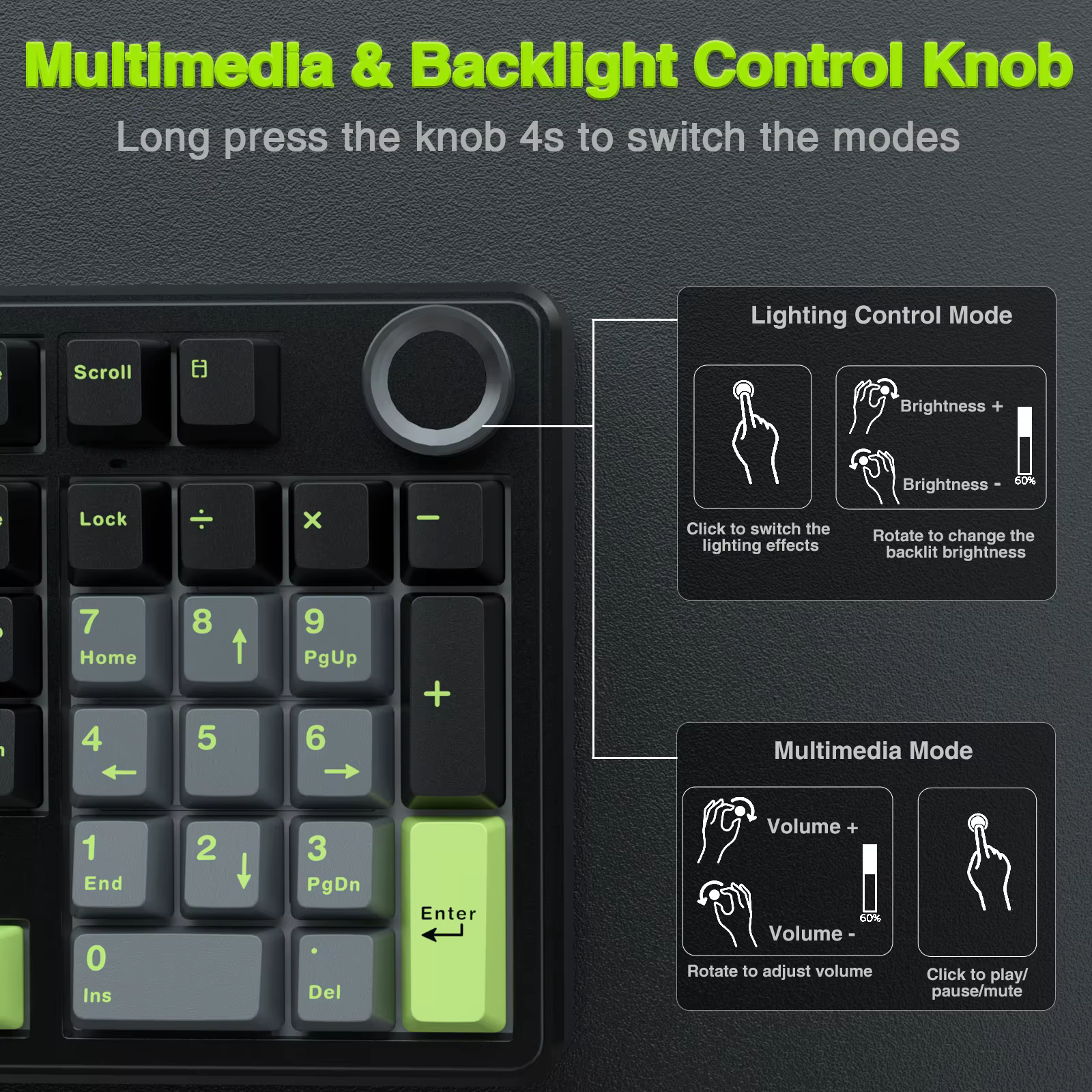 AULA F99PRO Teclado Mecánico Gaming Hot-Swappable Perilla Multimedia - imagen 3