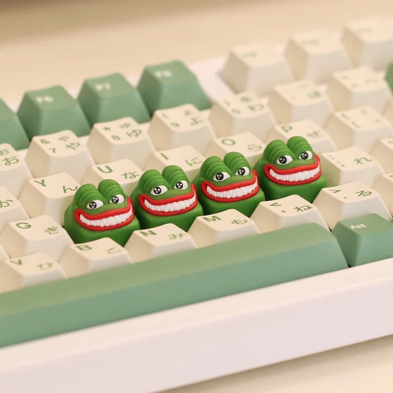 Sad Frog-Tapa de teclado artesanal, personalizada, de resina, hecha a mano, accesorios de teclado mecánico, Cherry MX - imagen 5