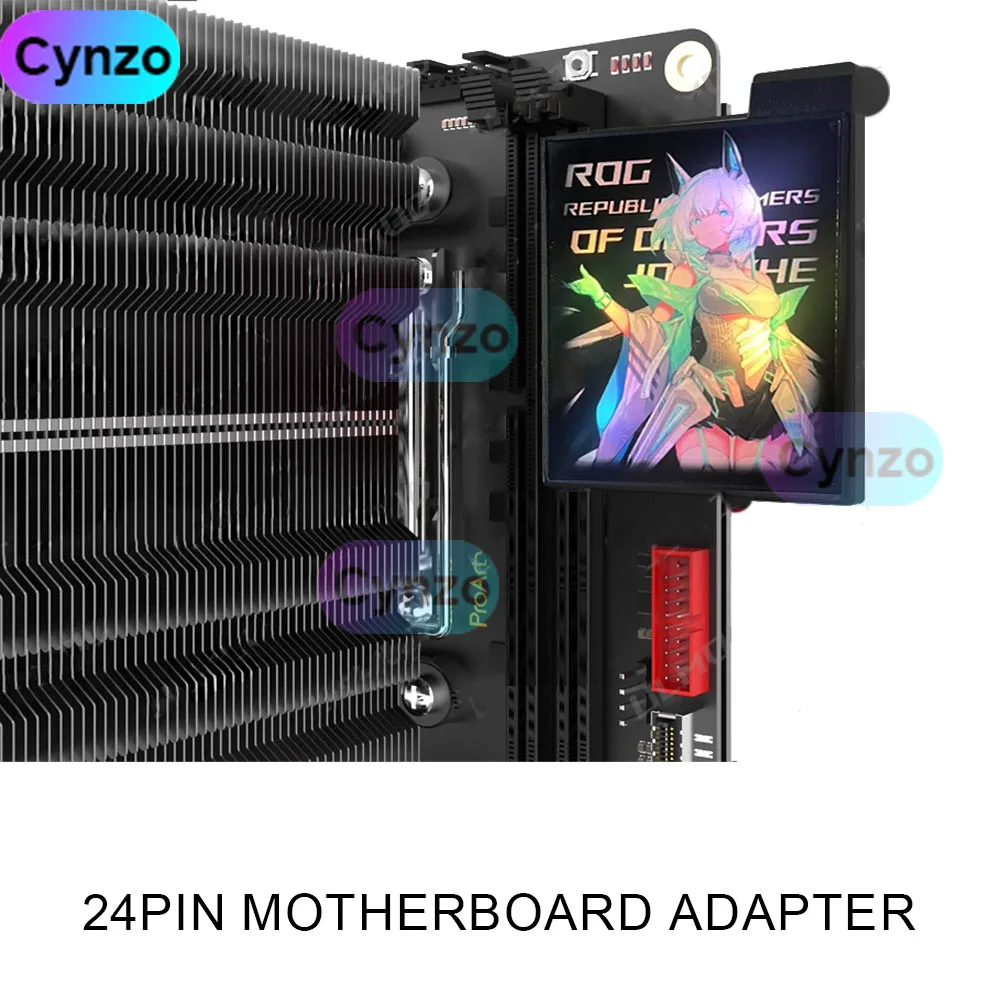 Adaptador de dirección MOD para ordenador ATX de 24 pines, placa base iluminada ARGB, conector de transferencia de ángulo recto, pieza de modificación de PC AURA SYNC de 5V - imagen 3
