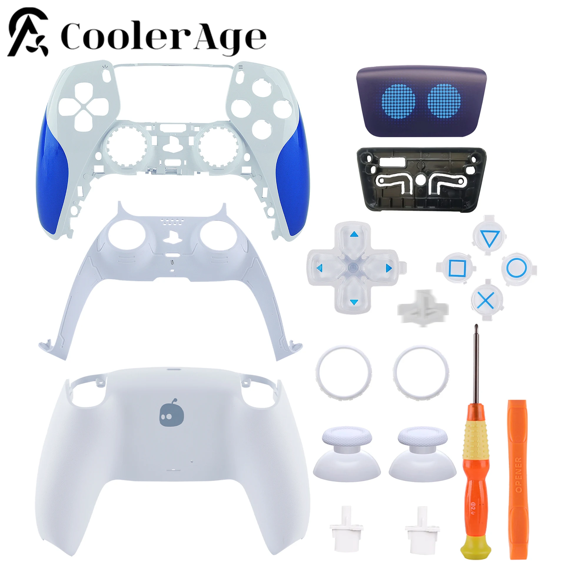 Robot limitado para controlador PS5, carcasa para panel táctil, funda frontal trasera de repuesto, cubierta para panel táctil BDM-010/020/030/040/050 - imagen 2