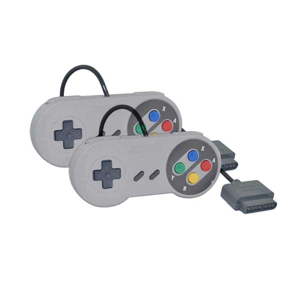 Mando de juego con cable, 2 uds., para sistema SNES, consola, Control Pad, Gamepads