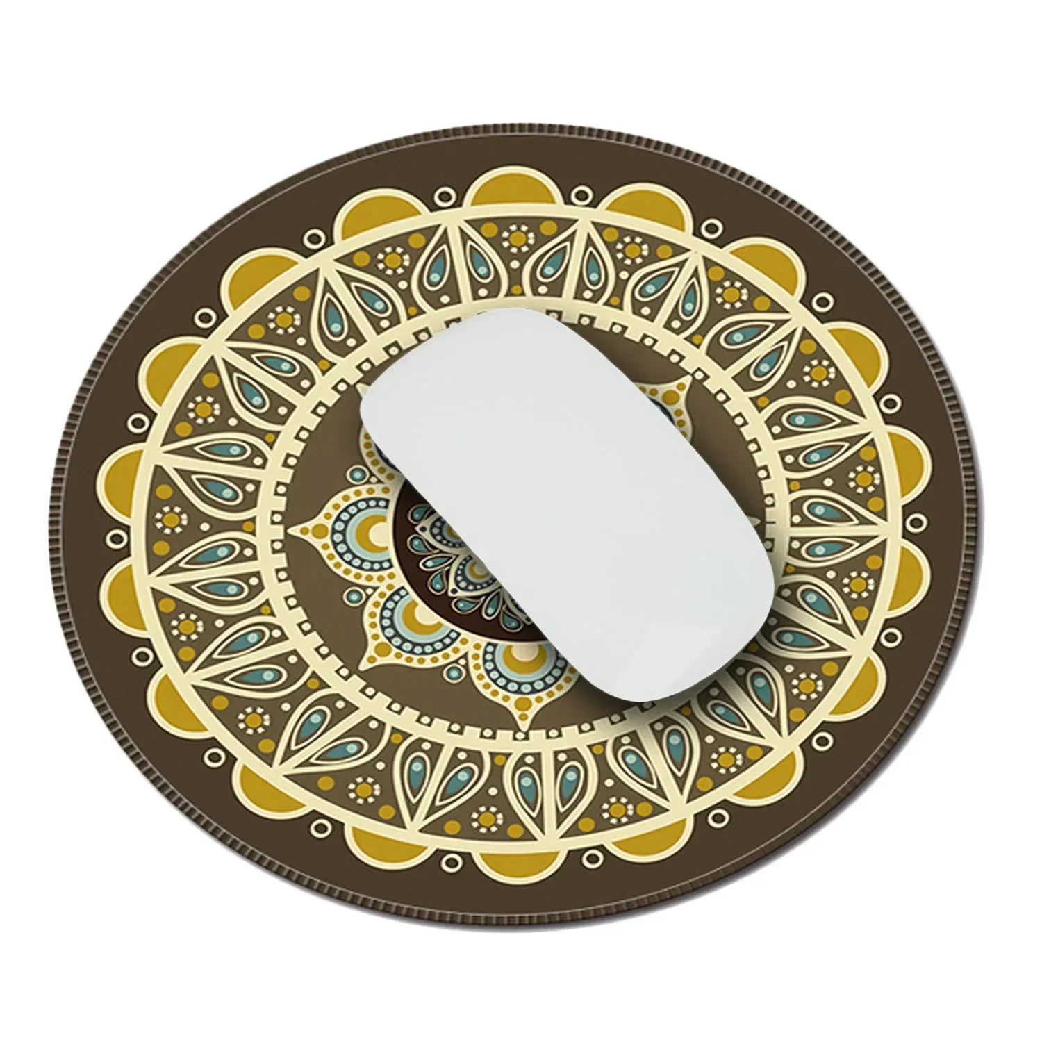 Nworld-alfombrilla redonda Bohemia Vintage para ordenador, alfombrilla de ratón 3D, antideslizante para el hogar, oficina, PC, juegos, LOL, Overwatch CS GO - imagen 3