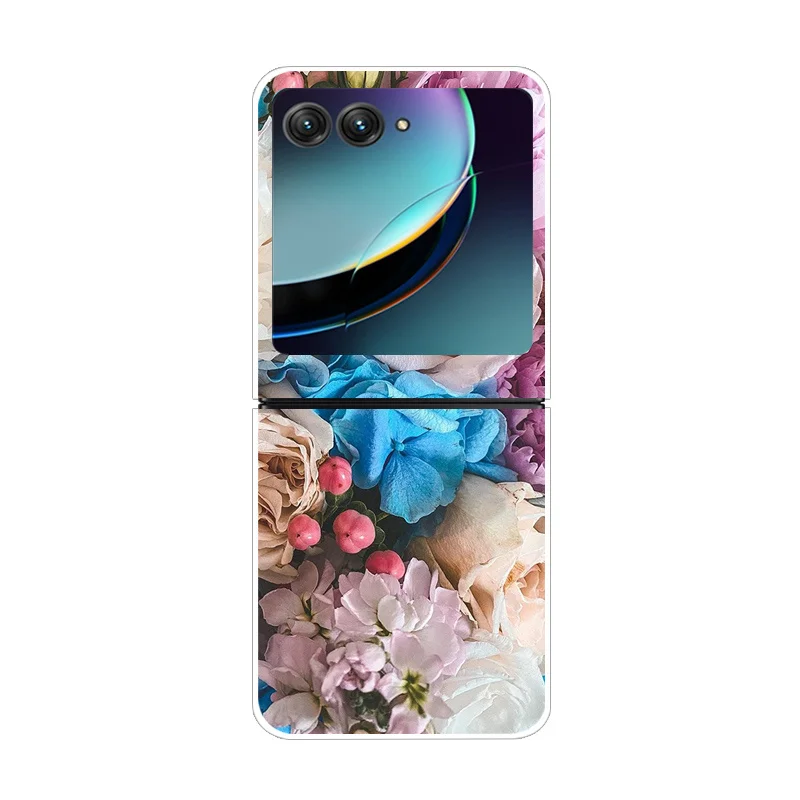 Funda para Motorola Razr 40 Ultra transparente dura plegable patrón de lujo para Motorola Moto Razr 40 Ultra transparente cubierta Razr40 Ultra - imagen 4