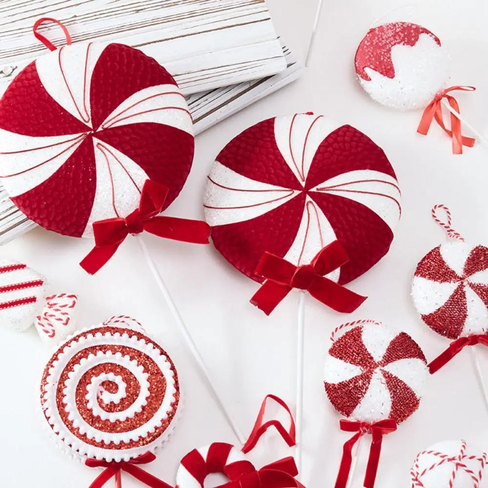 Decoraciones de piruletas navideñas multicolores, bastón de caramelo de dibujos animados, colgantes de espuma, suministros para fiestas, adornos colgantes para festivales - imagen 3