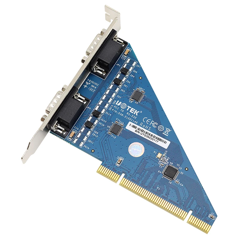UOTEK-tarjeta de serie PCI a RS-232, convertidor de 2 puertos RS232 a PCI, adaptador DB9 COM, UT-7702 - imagen 4