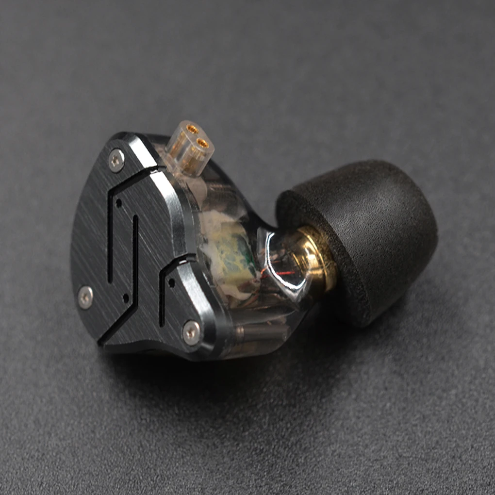 Un auricular negro y plateado con un auricular