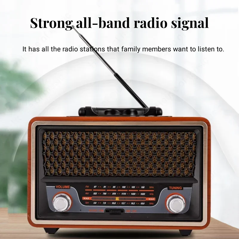 M-157BT Retro Style Multi-band Rechargeable Radio Wireless Bluetooth Link Playback Loud Volume Indoor and Outdoor Speakers - imagen 4