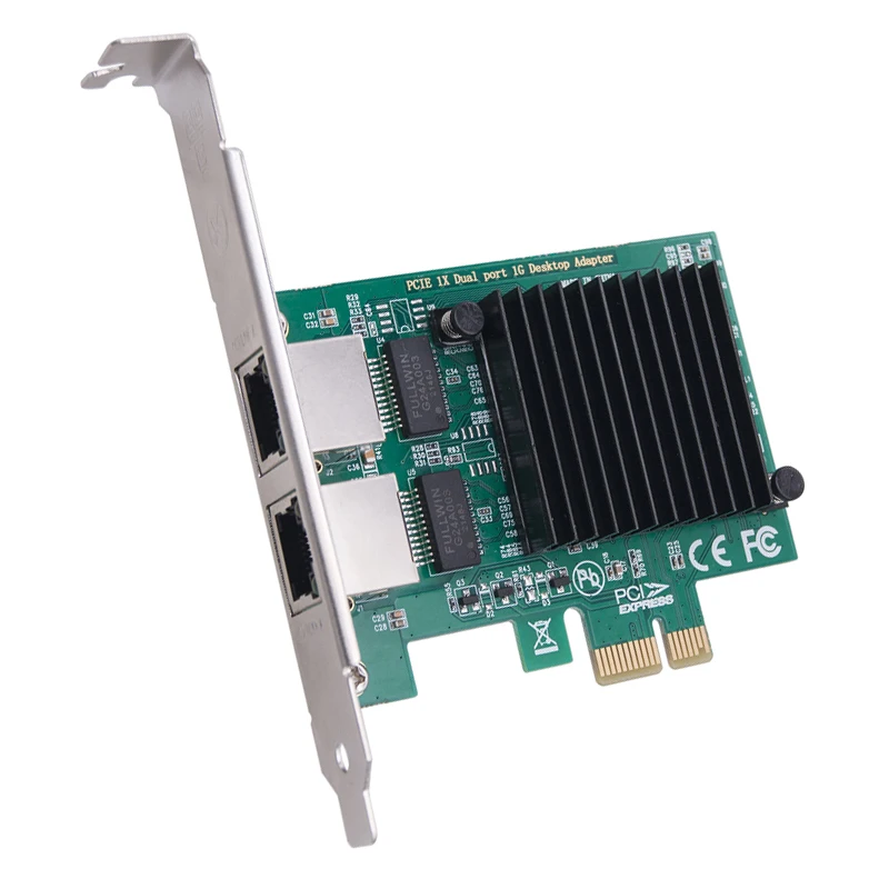 Tarjeta de red de 2 puertos RJ45 a PCI Express X1, adaptador de red para PC de escritorio, E1G42ET, RTL8111F, Chip de 1Gbps, Gigabit, Ethernet - imagen 4