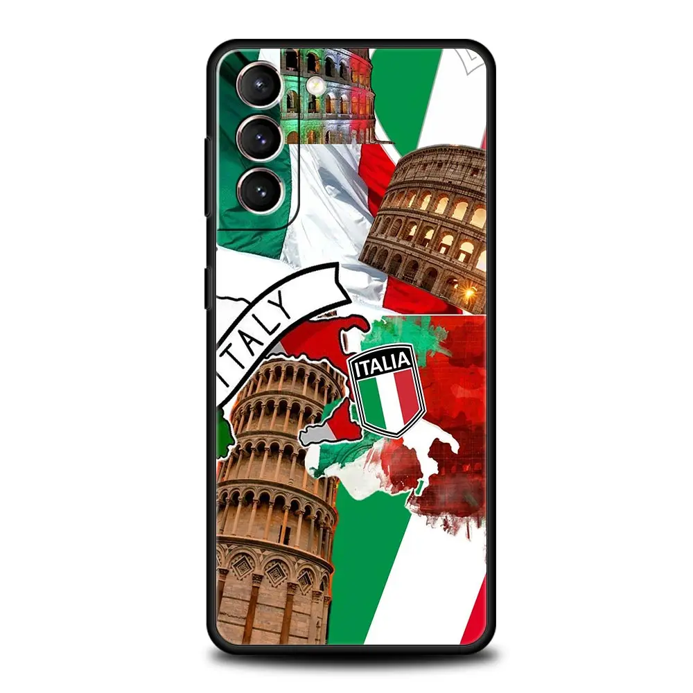 Funda de teléfono con bandera italiana para Samsung Galaxy S25 Edge S24 S23 S22 S20 Ultra S21 FE 5G S10 Plus, funda suave de TPU - imagen 2