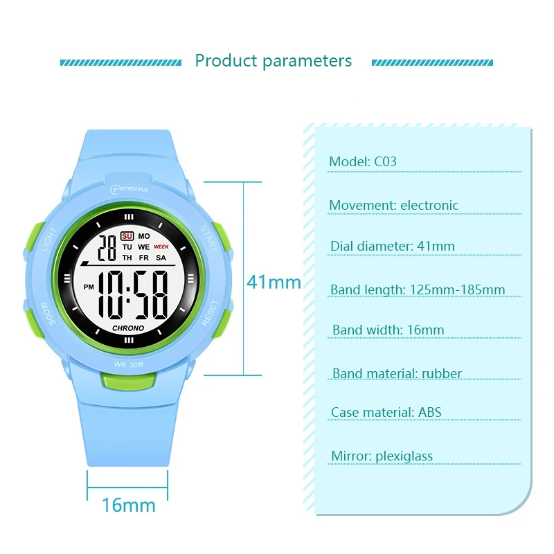 Relojes UTHAI CE49 para niños, reloj despertador luminoso a la moda resistente al agua, relojes inteligentes para niños y niñas, reloj de pulsera electrónico para estudiantes, regalo - imagen 5