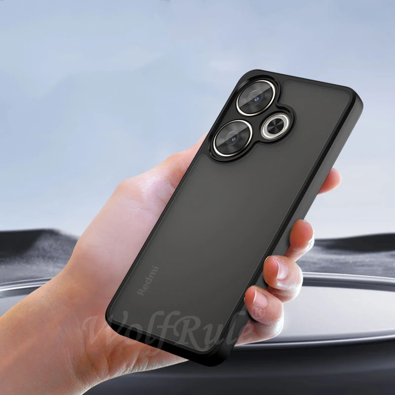 Para Poco F6 funda Xiaomi Poco F6 F 6 Capa teléfono parachoques trasero a prueba de golpes negro mate esmerilado Negro transparente Fundas Poco F6 - imagen 2