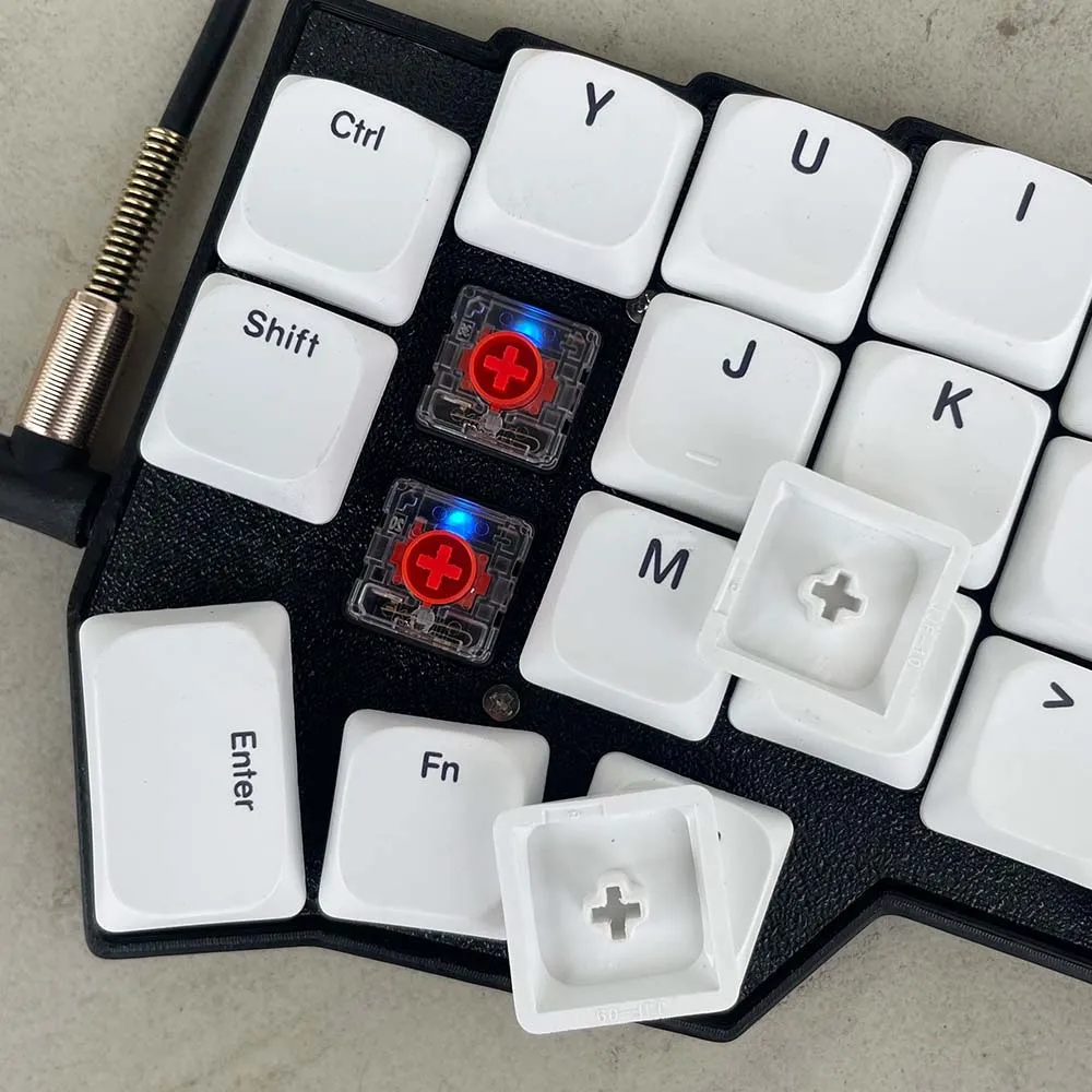 CHOC Corne Teclado mecánico dividido de perfil bajo con cable Hot-swap Kaih Chocalate V1/V2 interruptor con cable RGB VIAL programable - imagen 3