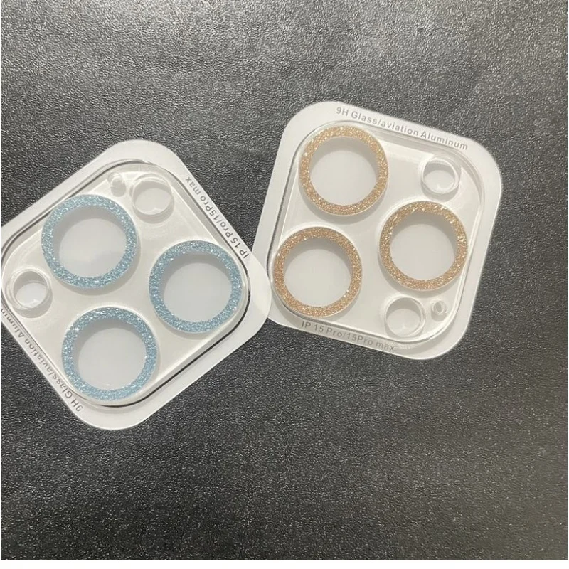 Protector de lente de cámara de vidrio templado para IPhone 16 14 15 Pro Max 12 13 Mini película de cubierta completa de diamantes de imitación brillantes - imagen 3