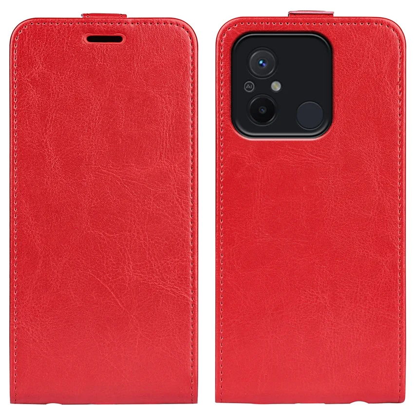 Para Xiaomi Redmi 12C funda de cuero con tapa para Xiaomi Redmi 12C Funda de cuero tipo billetera Vertical de alta calidad - imagen 5