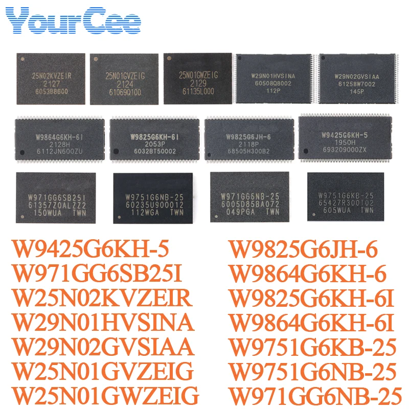5 uds/1 unidad W25N01GWZEIG W25N01 WSON-8 1,8 V 1Gb Chip Flash NAND serie W25N01GVZEIG W25N02KVZEIR 3V 2Gb W9751G6KB W9864G6KH W9825G6