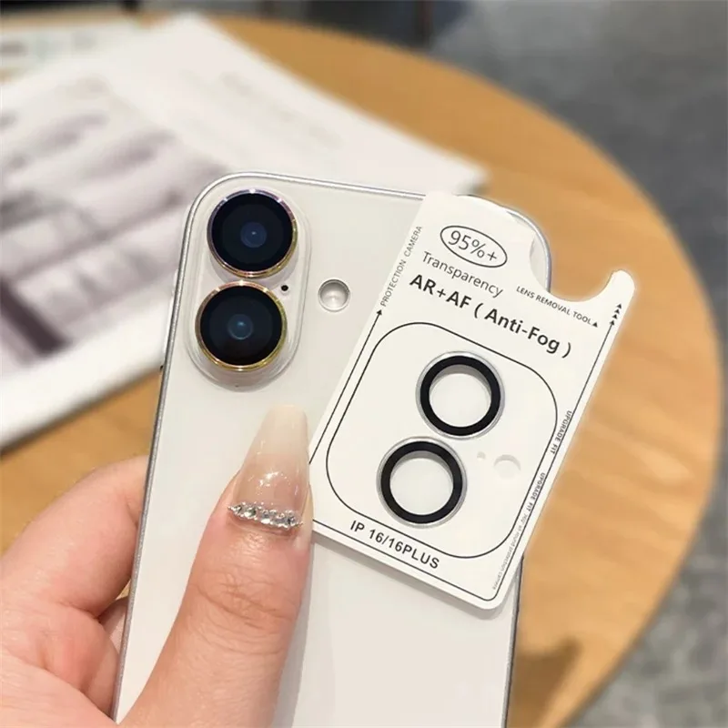 Protector de cámara brillante de Color Original, 2-3 Uds., para 17 16 15 14 Pro Max Plus 12 13 Mini anillo de Metal, película de tapa de lente de vidrio templado