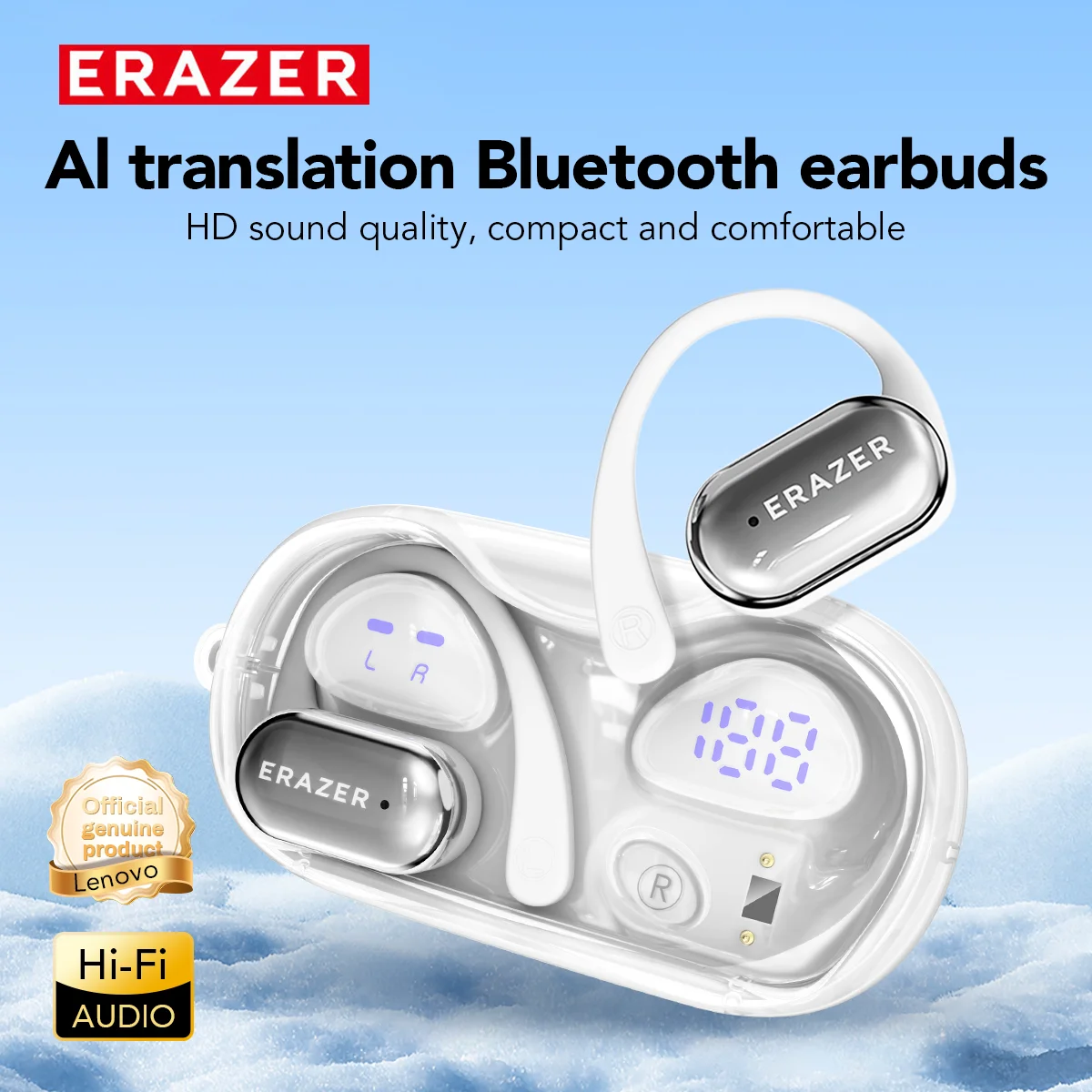 ERAZER XF56 auriculares Bluetooth V6.0 cómodo gancho para la oreja auriculares Bluetooth OWS deportes auriculares inalámbricos AI traductor auriculares - imagen 5