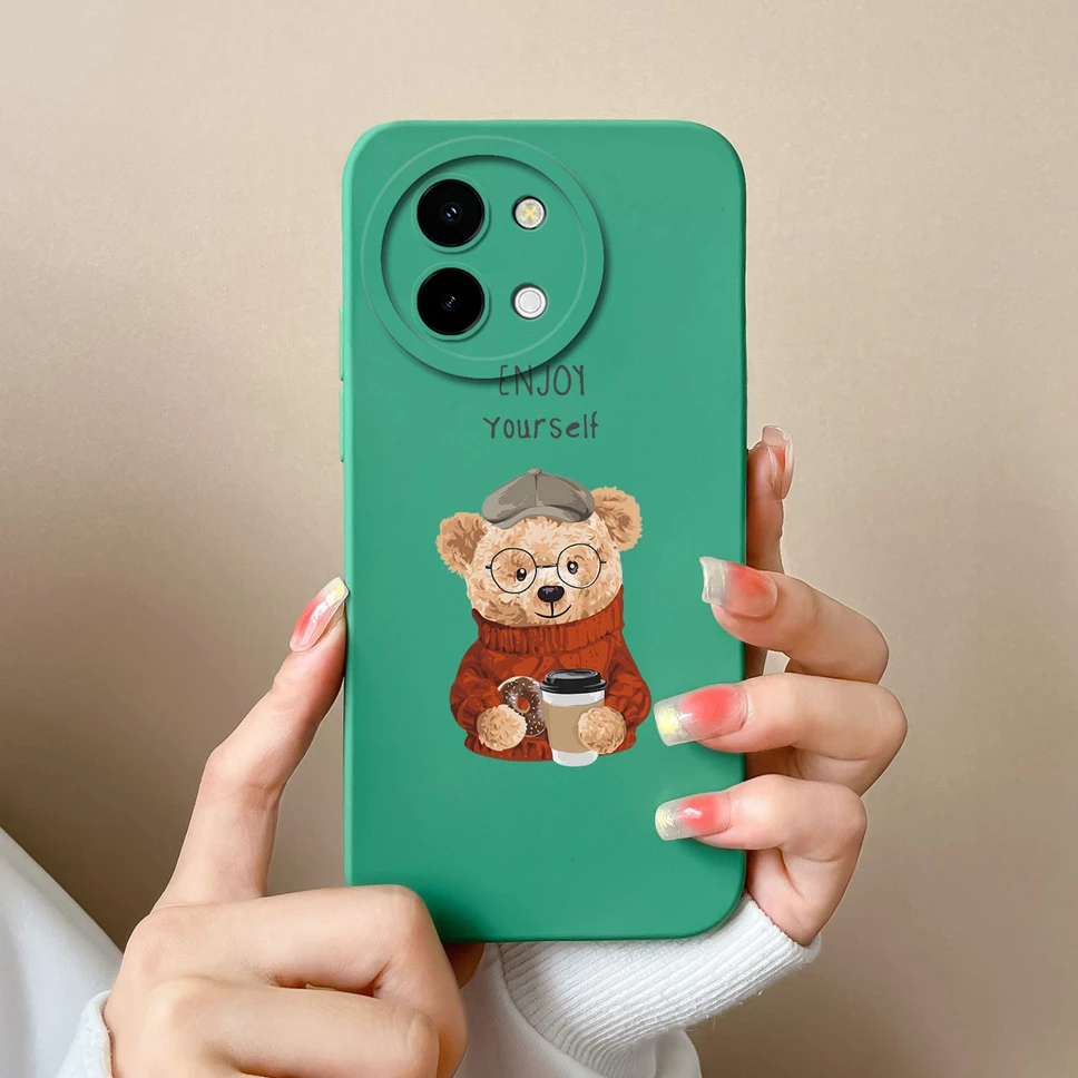 Para Vivo Y38 5G funda de moda bonita dulce chica suave silicona líquida protección de cámara funda de teléfono para Vivo Y 38 5G Fundas Coque - imagen 5