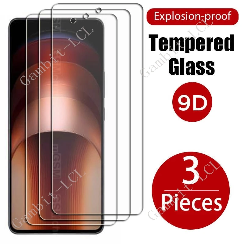 Protector de pantalla de vidrio templado para iQOO Neo 9, película protectora de pantalla de 6,78 pulgadas, 3 piezas