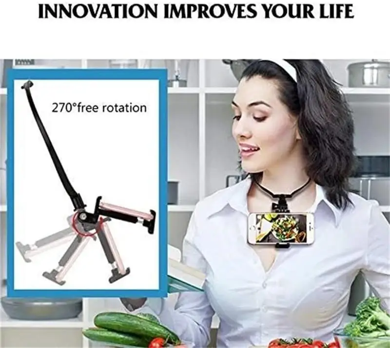 Soporte para teléfono perezoso para colgar en el cuello, grabación de primera perspectiva de la vida para iPhone 16 15 14 Samsung GoPro 13/12/10 DJI - imagen 5