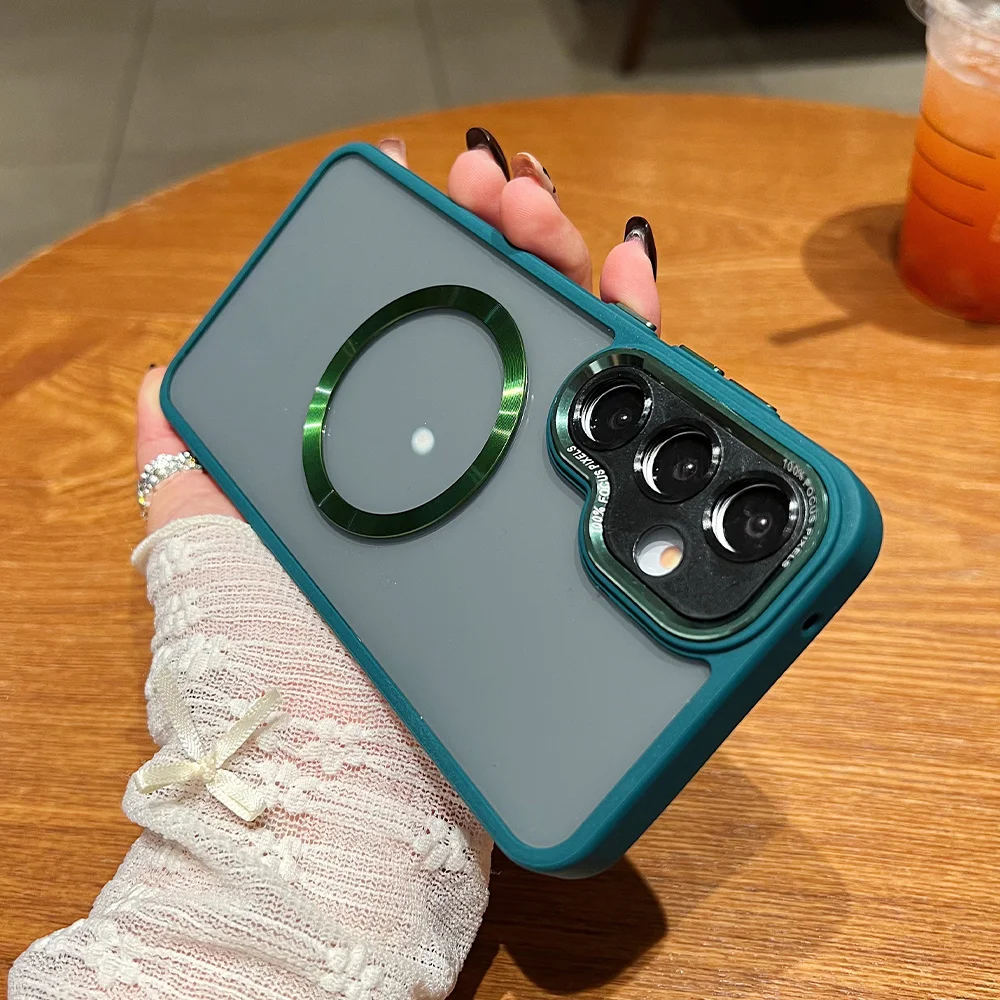 Funda de teléfono magnética de armadura mate de lujo para Samsung S25 S24 Ultra S23 Plus A55 A54 A35 A34 A25 A16 A15 A14 A13 A12 A06 A05 A05S - imagen 5