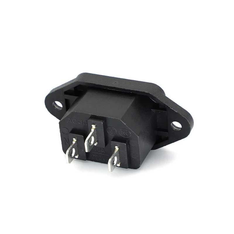 5 uds 3P IEC 320 C14 enchufe macho Panel de entrada de alimentación conectores AC 250V 10A de alta calidad - imagen 2