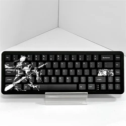 Juego de teclas Ninja Black Night PBT 83 teclas Cherry Anime teclas negras personalizadas para teclados mecánicos con diseño 60/63/64/68