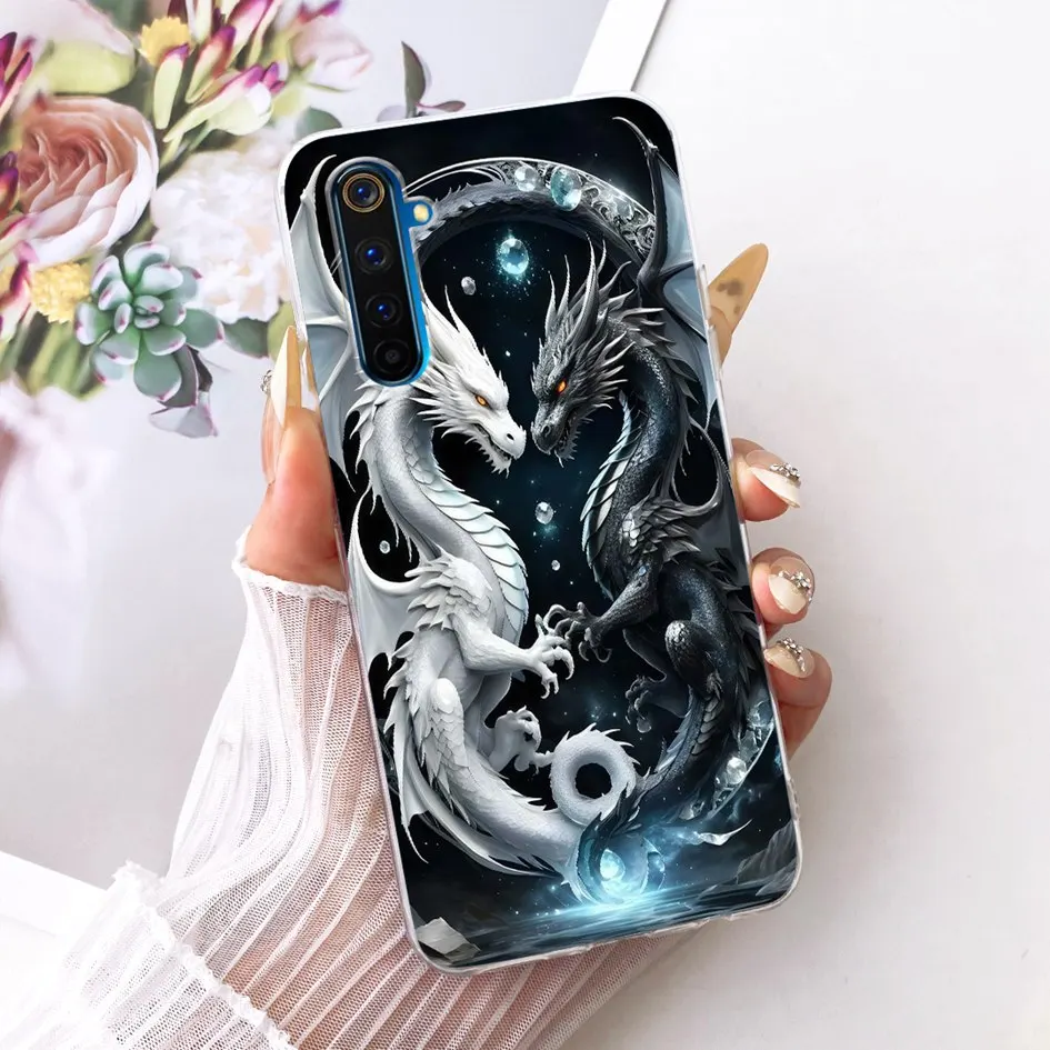 Para Realme 6 funda Realme 6 Pro funda Cool Dragon dibujos animados silicona suave Ultra fino TPU carcasa de teléfono para Realme 6i 6s Realme6 Coque - imagen 2