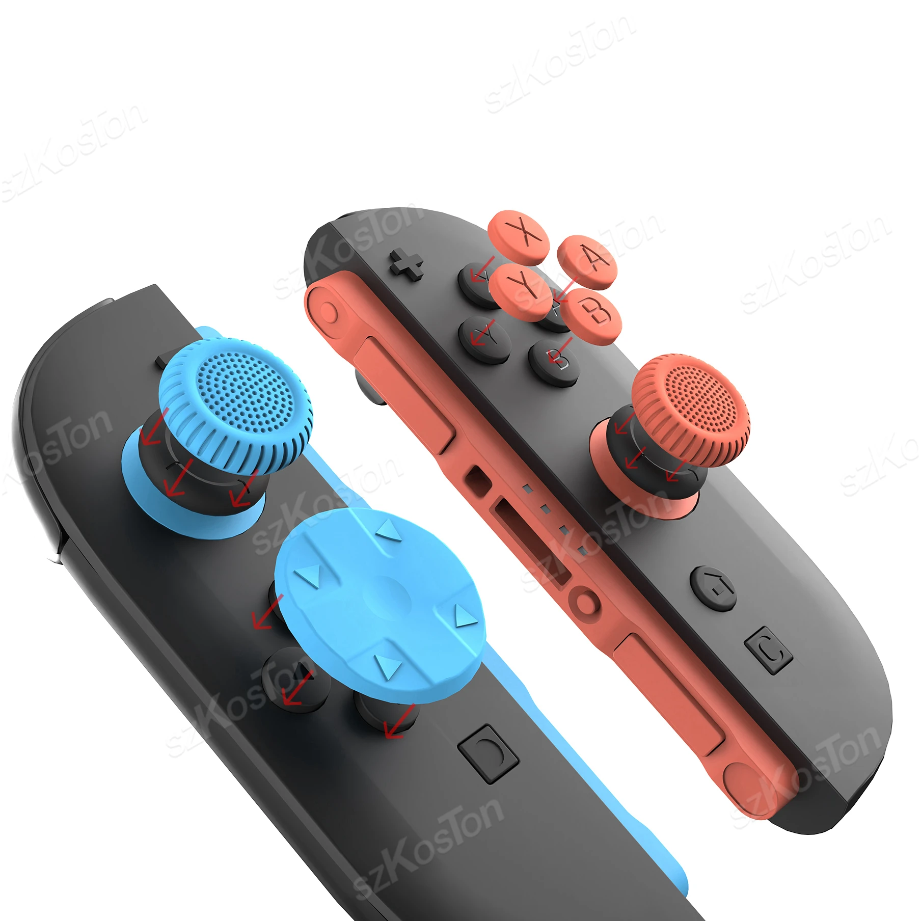 Juego de tapas de botón D-Pad para controlador JoyCon Switch 2, tapas de empuñaduras de pulgar direccionales y cubierta de botón A/B/X/Y para accesorios Switch2 - imagen 3
