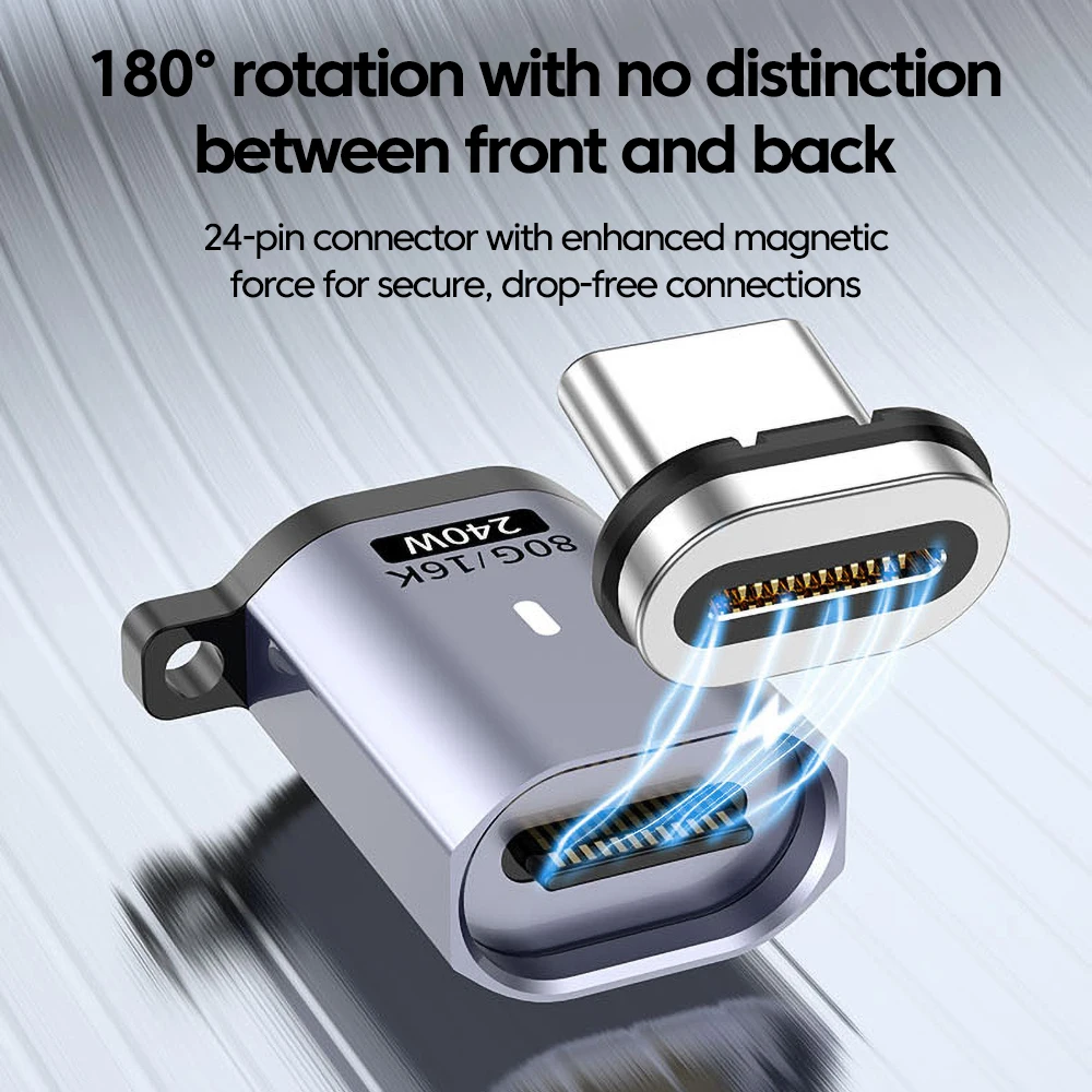 Adaptador USB4.0 magnético USB C a tipo C 240W 40Gbps Cable convertidor OTG de datos de carga rápida para iPhone 17 16 adaptador de USB-C Samung - imagen 4