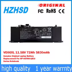 Reemplazo Original genuino de la batería del ordenador portátil VO06XL 11,58 V 71Wh 5830mAh para el cuaderno de la serie HP HSTNN-QB3J