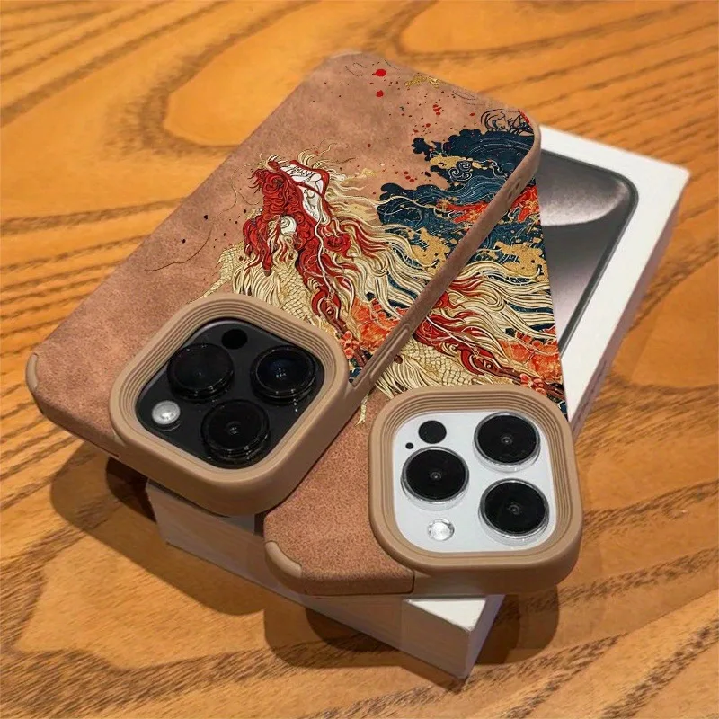 Funda de teléfono con diseño de dragón chino con pintura de tinta para iPhone 16, funda suave de TPU para iPhone 15 14 13 12 11 Pro Max XS X XR 16 Plus - imagen 2