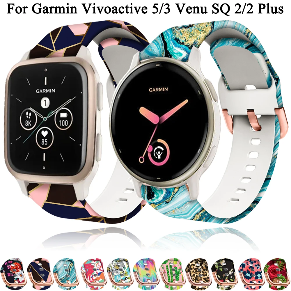 Correa de silicona de 20mm para Garmin Venu SQ 2/Venu 2 Plus, correa deportiva para Vivoactive 5 3 Forerunner 245 55, pulsera de reloj