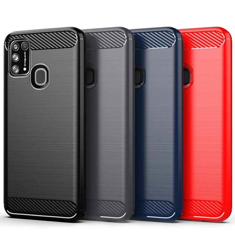 Funda de fibra de carbono para Samsung Galaxy M21, M31, A7E, A71, 5G, protección completa, parachoques a prueba de golpes - imagen 3