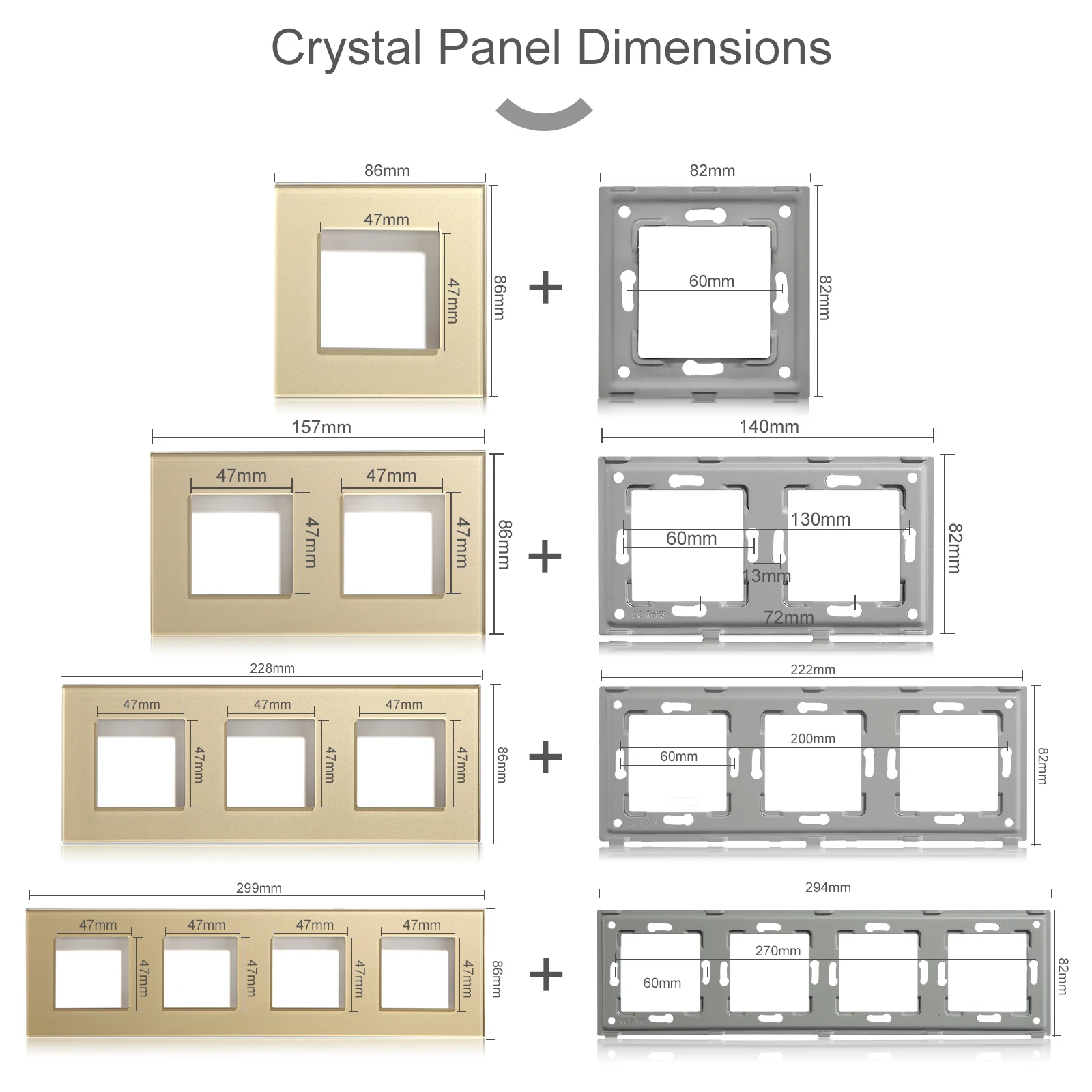 BSEED-Módulos de bricolaje, Panel de vidrio de la UE, doble enchufe USB, Internet, CAT5, RJ45, ST, toma de corriente de TV, Combinación libre montada en la pared - imagen 4