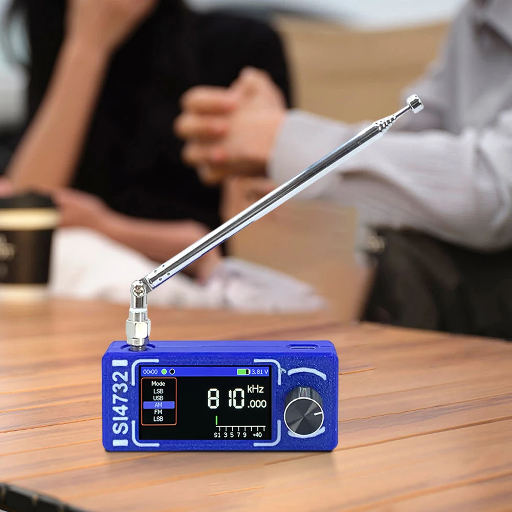 SI4732 0,5-108 mhz Radio portátil LSB USB AM FM Mini Radio de bolsillo 1,9 "pantalla IPS HF SW MW VHF ESP32 receptor de Radio con antena - imagen 5