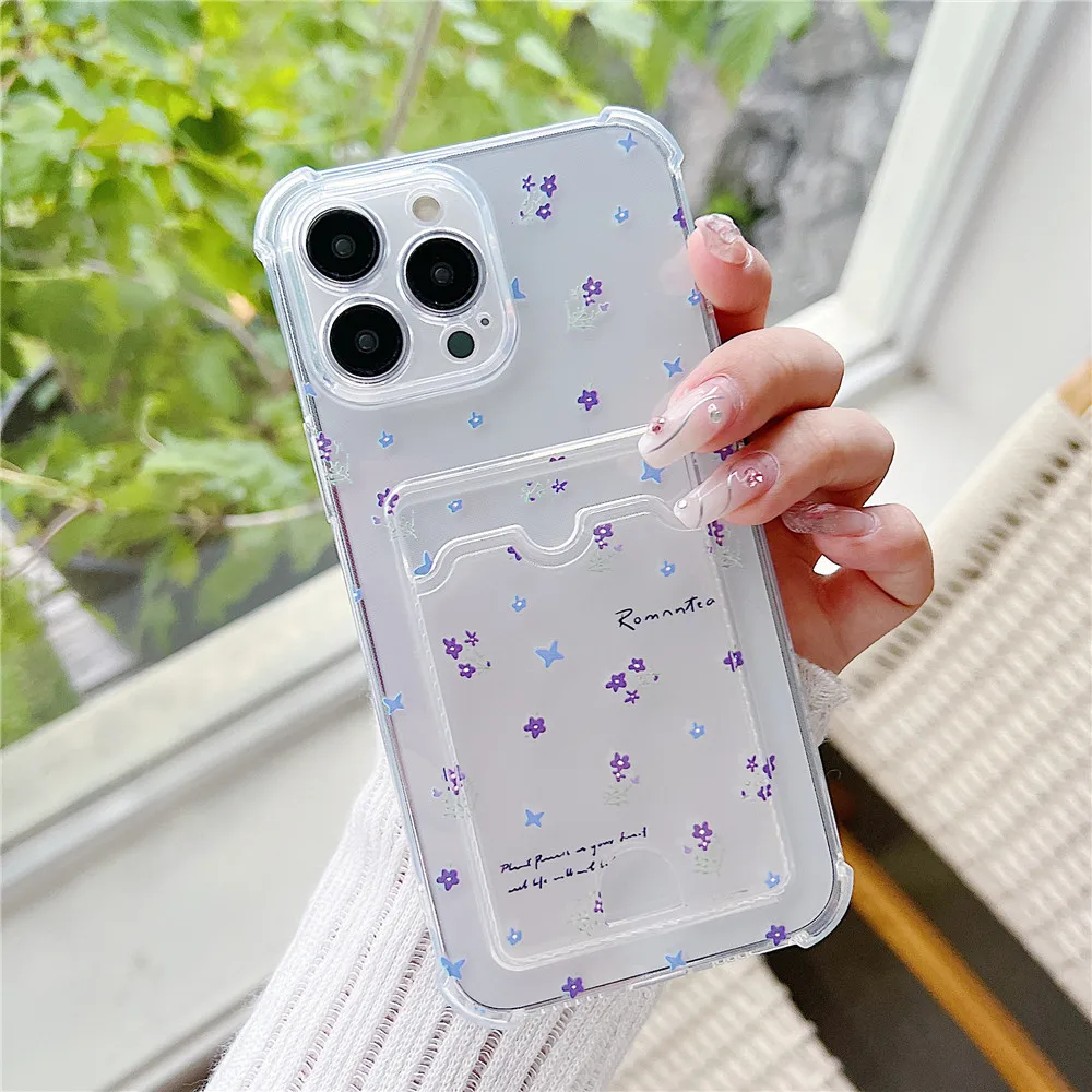 Funda de teléfono con soporte para bolsa con ranura para tarjetas para Xiaomi Redmi Note 14 13 Pro 4G 5G Plus 12 11 10 11S 10S 9S 8 Pro, funda suave transparente con bonito lazo - imagen 5