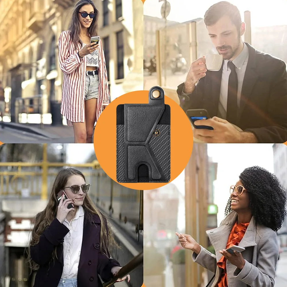 Cartera de cuero con soporte ajustable para teléfono, tarjetero de bolsillo, tarjetero, funda para teléfono - imagen 2