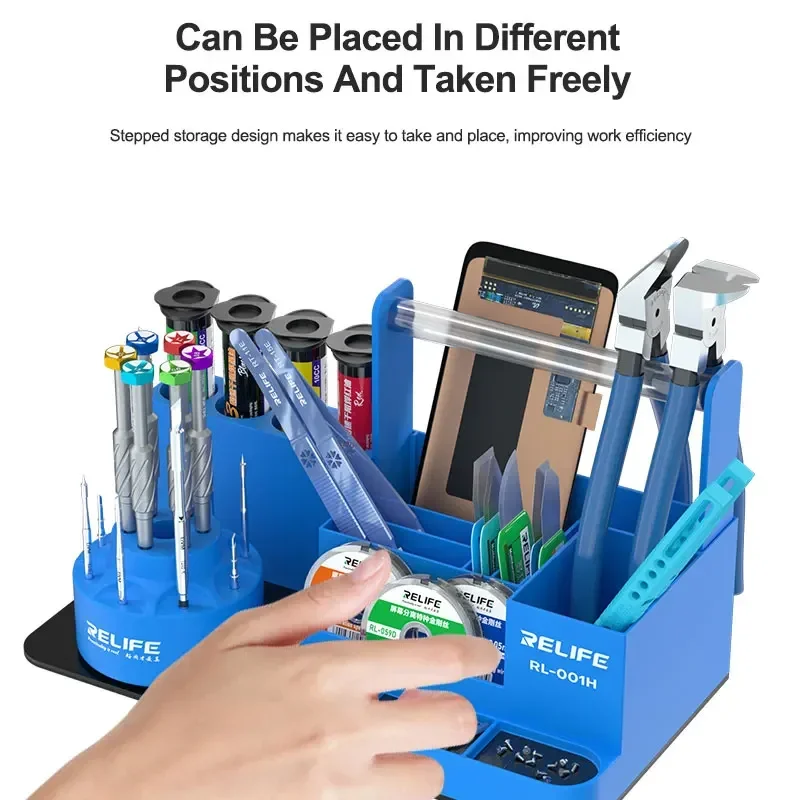 RELIFE RL-001H 360 °   Estante de almacenamiento de reparación inteligente giratorio, pinzas, destornillador, caja de herramientas, clasificación, caja de almacenamiento giratoria - imagen 5