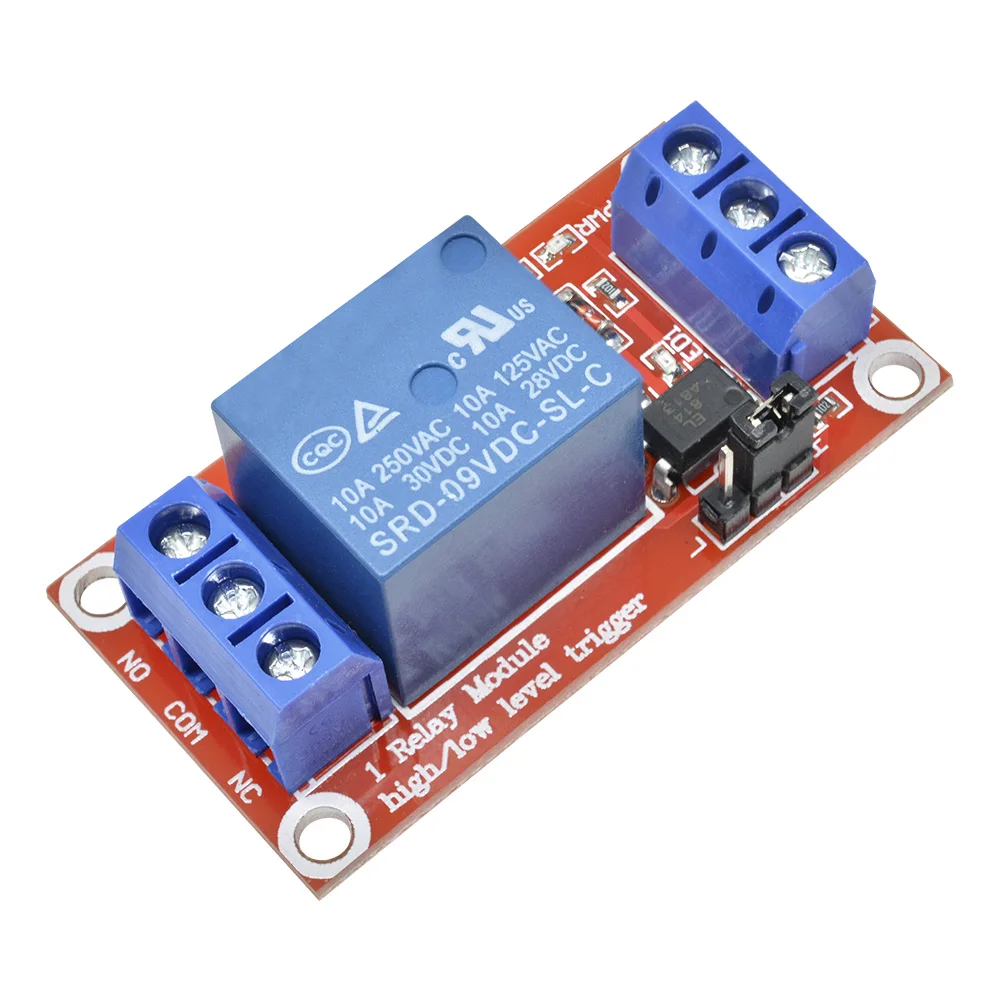 Módulo de relé 1 canal 5V 9V 12V 24V protector de placa con soporte de aislamiento optoacoplador disparador de nivel alto y bajo para Arduino - imagen 5