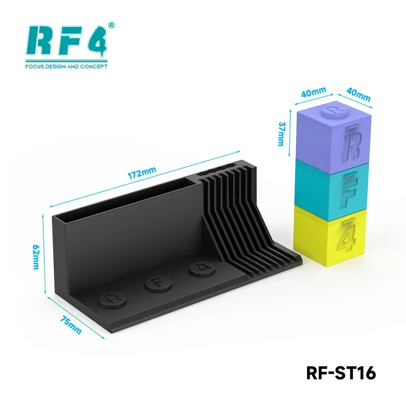 Estante de almacenamiento RF4 RF-ST16 con 3 compartimentos para pasta de soldadura y soporte para plantillas organizador de herramientas de reparación de teléfonos multifuncional - imagen 3