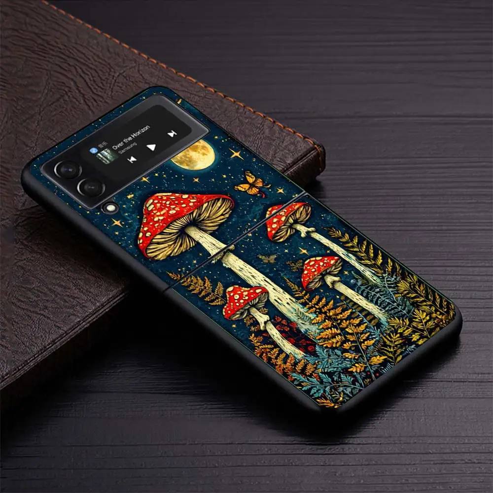 Fundas de teléfono negras con forma de seta colorida para Samsung Z Flip 7 6 5 4 3 Galaxy de lujo ZFlip7 ZFlip6 Flip5 Flip4 Flip3 funda Z Fli - imagen 5