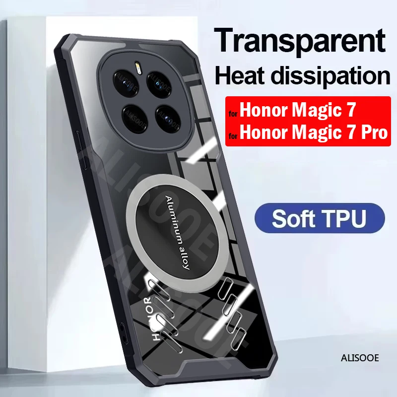 Capa transparente para Honor Magic 7 Pro, Funda HD transparente con protección contra la disipación de calor, Funda para teléfono Honor Magic 7 - imagen 2